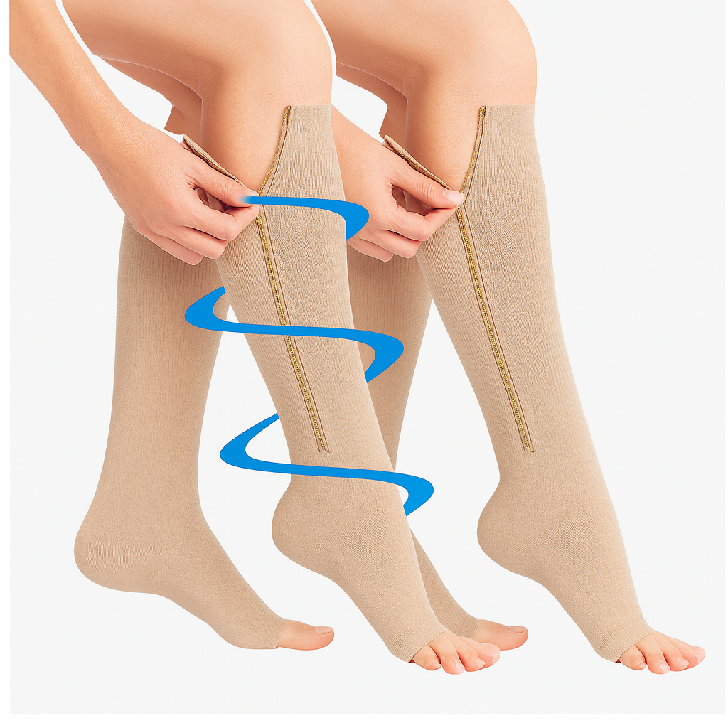 Medias de Compresión con Cremallera 15-20 mmHg