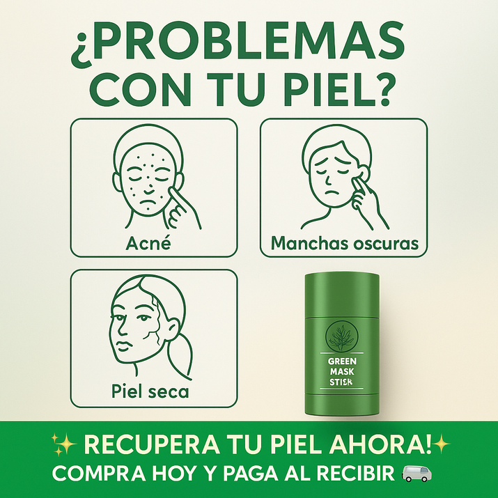 Mascarilla Facial de Té Verde Limpieza Profunda y Control de Grasa