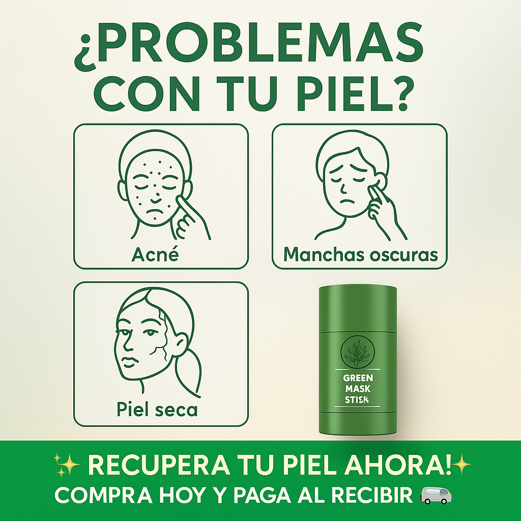 Mascarilla Facial de Té Verde Limpieza Profunda y Control de Grasa
