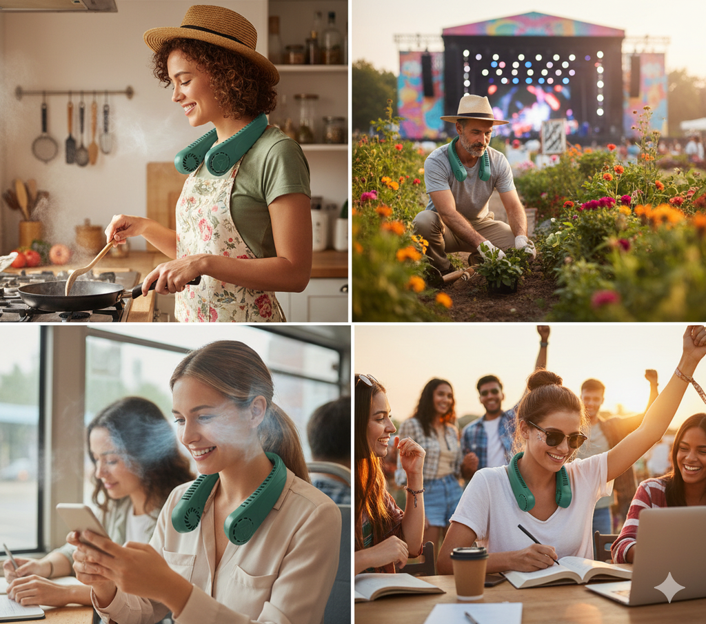 Ventilador de Cuello Portátil 360°